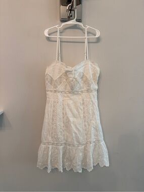 Women’s/Girls LoveShackFancy Cream Lace Sundress with Pink Strap Detail